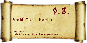 Vadászi Berta névjegykártya