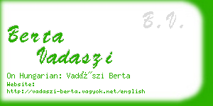 berta vadaszi business card